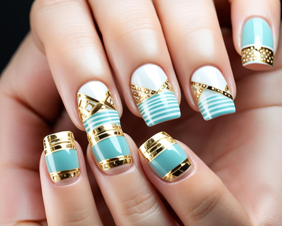 złoty akcent w manicure