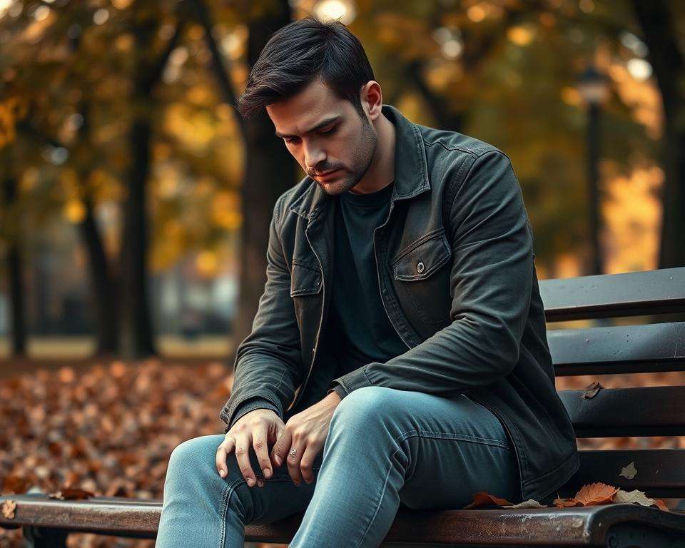 mężczyzna po przejściach emocjonalnych